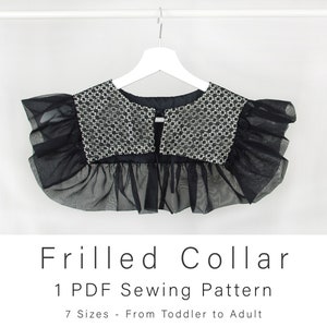 Frilled Detachable Collar Pattern | Cosplay Sewing Pattern | Removable Mini Cape Collar | Cottage Core Bodice | Easy Sewing Pattern