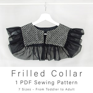 Detachable Collar Pattern With Frill | Cosplay Sewing Pattern | Removable Mini Cape Collar | From 4 years to adult | Easy Sewing Pattern