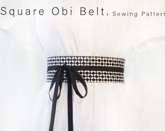 Wrap Belt Pattern | Fabric Warp Around Belt | Obi Belt Easy Sewing Pattern with Step-by-Step English Tutorial