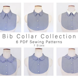 Shirt Collar Pattern | Set of 6 Dickey Collars with Bib | Cosplay Pattern | statement collar | PDF Sewing Pattern and Step-by-Step Tutorial