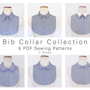 Shirt Collar Pattern | Set of 6 Dickey Collars with Bib | Cosplay Pattern | Statement  Collar | PDF Sewing Pattern of Fake Collars