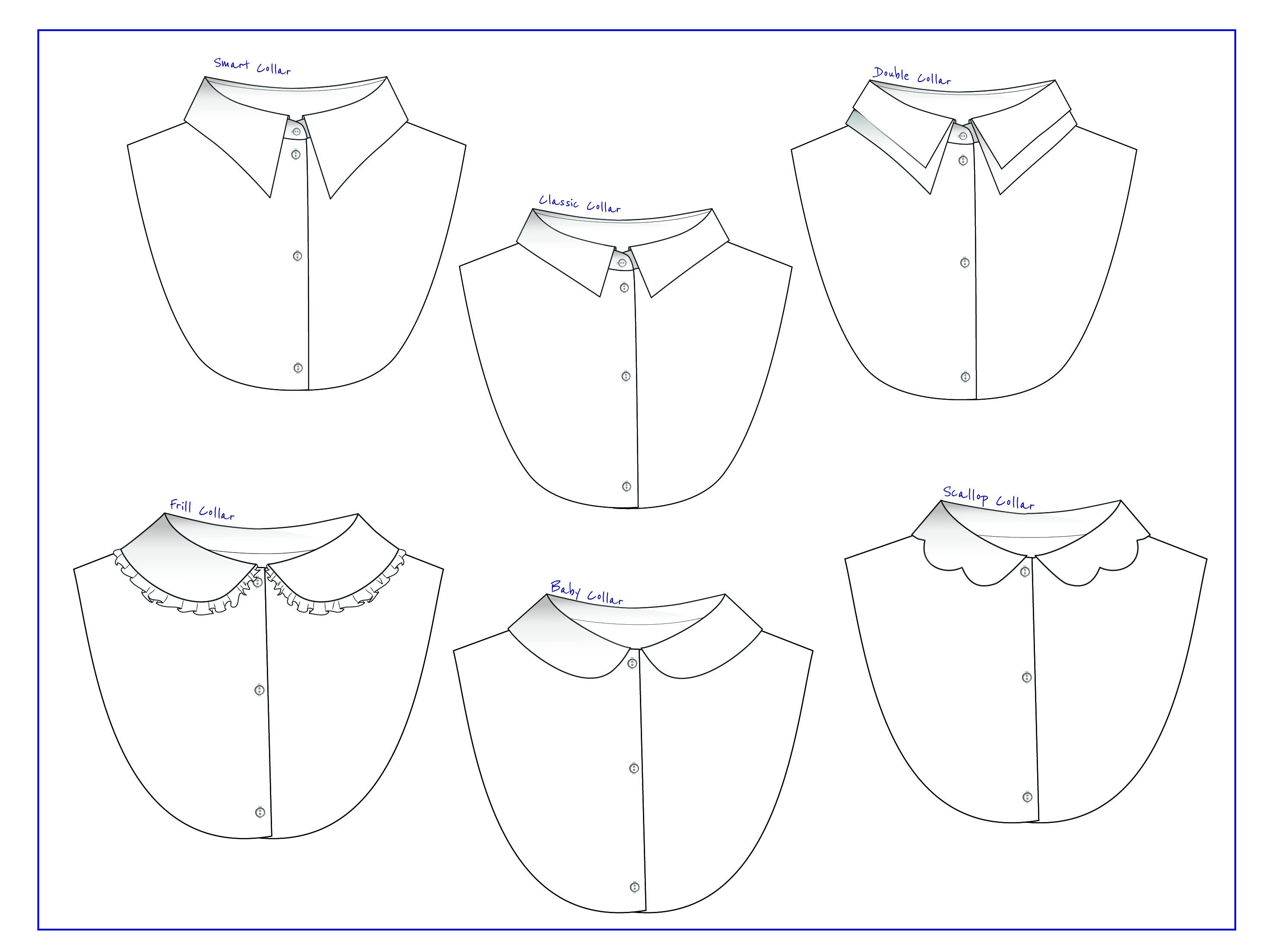 Shirt Collar Pattern 6 Sets of Shirt Collars With Bib PDF Etsy Shirt Collar Pattern 6 Sets of Shirt Collars With Bib PDF Etsy