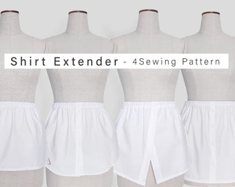 Shirt Extender PDF-naaipatroon | Gelaagde rok met zakken | Hijab-hoes | Booty Shaw l 8 maten en stap voor stap Engelse handleiding