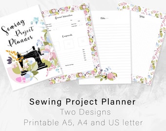 Sewing Project Planner | PDF Seamstress Tracker | Expenses & Time Planner Diary | Body Measurements