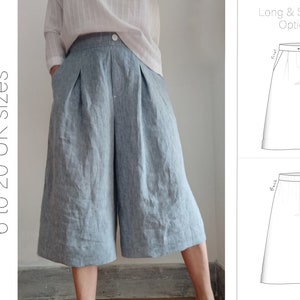 Culottes sewing pattern with 2 length option extensive | Etsy