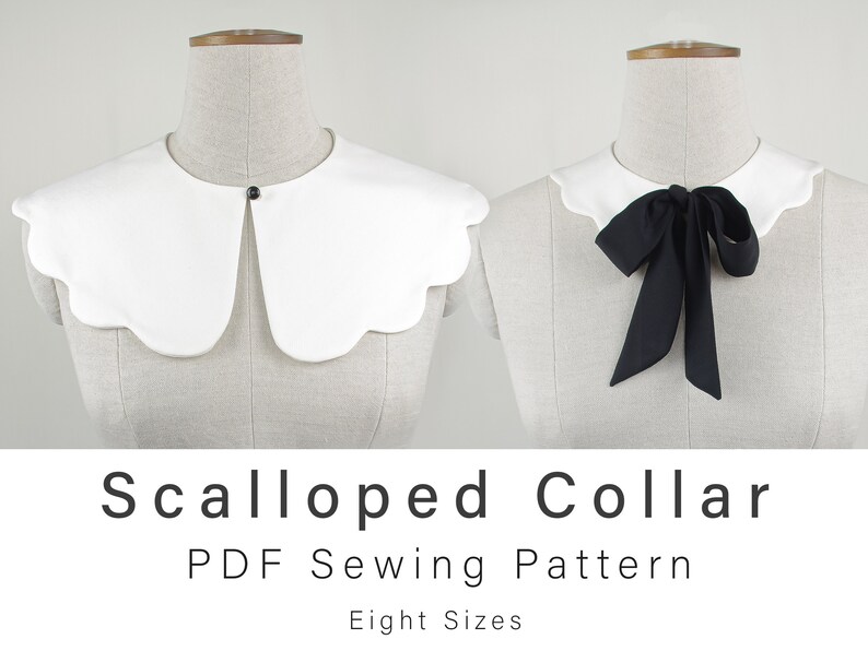 Scalloped Collar Pattern PDF Sewing Pattern Removable Petal Etsy UK
