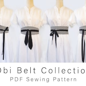 Obi Belt Sewing Pattern Collection | Fabric Warp Belt with Easy English Tutorial | Fabric Wrap Around Belt