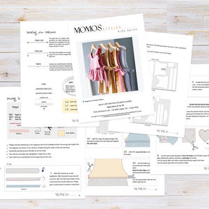 Förklädemönster och topp med sidoband, sömnadsmönster | Förkläde i japansk stil | Pinafore-klänning, enkelt sömnadsmönster för barn för nybörjare bild 6