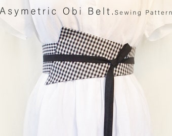 Obi Belt Sewing Pattern | Fabric Warp Around | Asymmetrical Belt with Easy Step by Step English Tutorial | Corset Belt | Easy Sewing Pattern