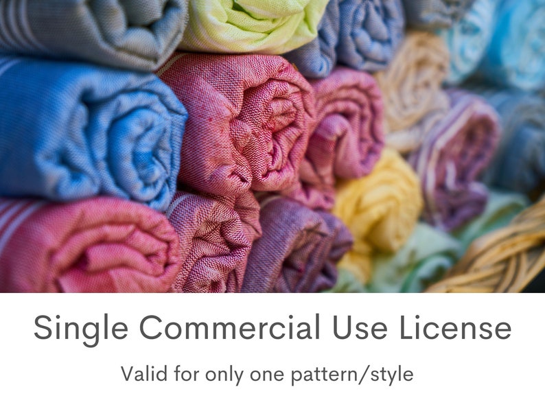 Single Commercial Use License to sell physical end samples produced with only ONE pattern/style on the shop, up to 1000 end products. image 1