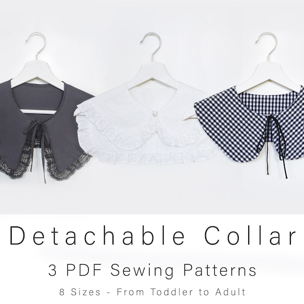 Detachable Collar Pattern | Tree Designs from 2 Years to Adult Size | Oversized False Collar | Immediate Download and Printable at Home