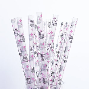 9&quot; Disco Straws, Pink Disco Straws, Disco Bachelorette, Disco Party, Bachelorette Straws, Bachelorette Cups, Disco Ball Party, 70&#39;s Party