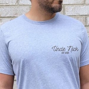 Personalized Uncle Shirt with Custom EST Year - Personalized Christmas Gift for the Cool Uncle - Baby Announcement for New Uncle