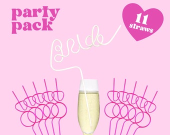 XL Bachelorette Party Straws – Bride & Ring Drink Pouches