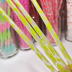 9&quot; Lime Straws, Margarita Straw, Cinco De Mayo Straw, Final Fiesta Straw, Reusable Straws, Bulk Straws, Summer Straws, Fruit Straws