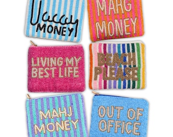 Handmade Beaded Coin Purse – Fun Vacation Money Pouch