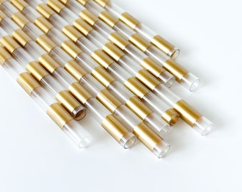 9" Gold Striped Reusable Straws, Party Drinkware