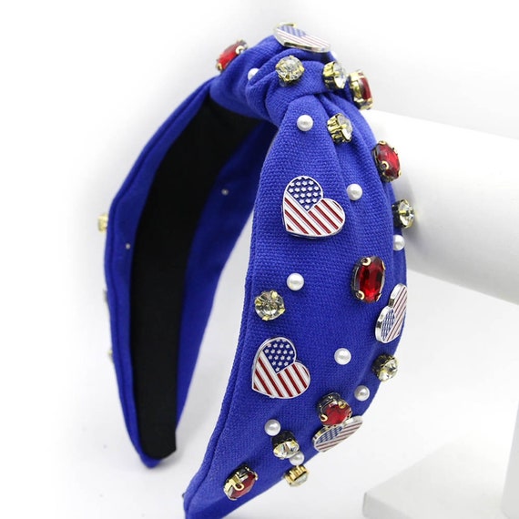 Blue Heart Embellished Headband Lele Sadoughi Heart Embellished Headband | Anthropologie main image 4