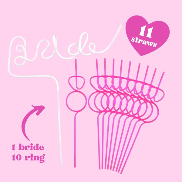 XL Bachelorette Party Straws - Bachelorette Straw - Bride Straw - Ring Straw - Bridesmaids Straw - Drink Pouch Straws - Bridesmaids Favor