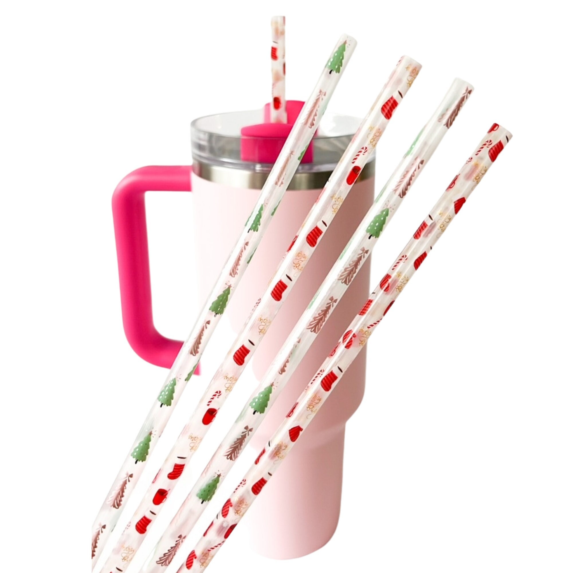 NINU 8 Pack Replacement Color Glitter Straws and Straw Covers for Stanley  40oz 30oz 20oz Tumbler Cup, Half Gallon Jug, 12in Reusable Plastic Straws