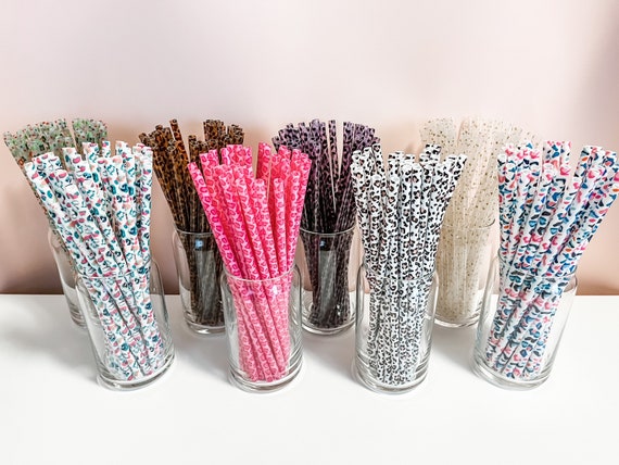 Leopard Straws, Cheetah Straws, Reusable Straws, Plastic Straws