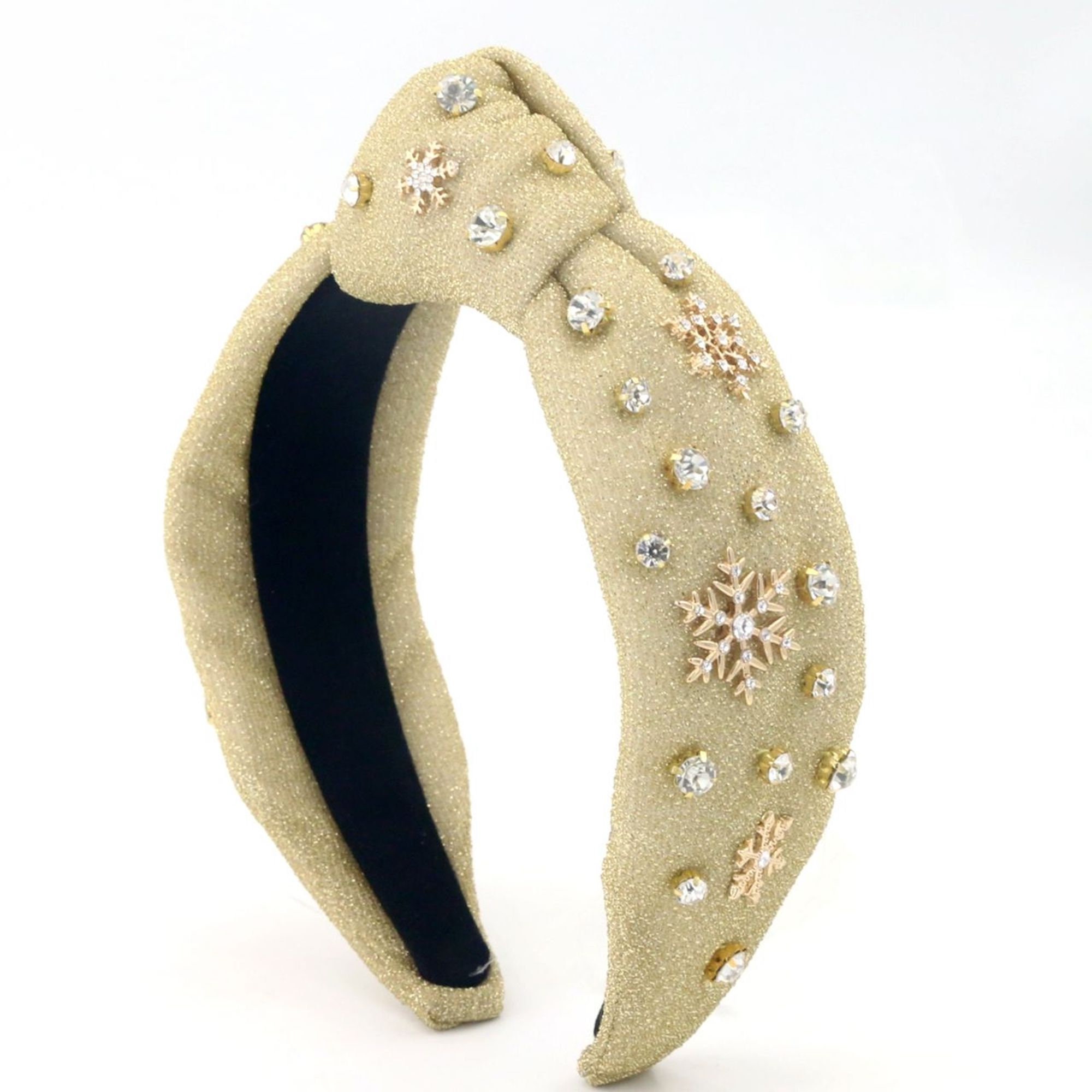 Christmas Headbands ❄️ Snow Flakes Headbands -Black Embellished Headband Luxury White Christmas Tree Headband (large) - Etsy main image 4