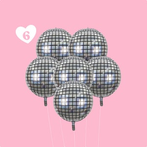 6 Jumbo Disco Ball Balloons - Last Disco - Disco Party - Disco Bachelorette - Bachelorette Party Pack - Bachelorette Party Decorations