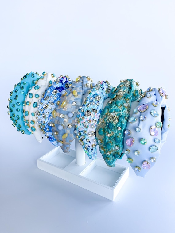 Embellished Blue Headband Amazon.com : Firuilo Blue Rhinestones Headbands Barouqe  main image 2