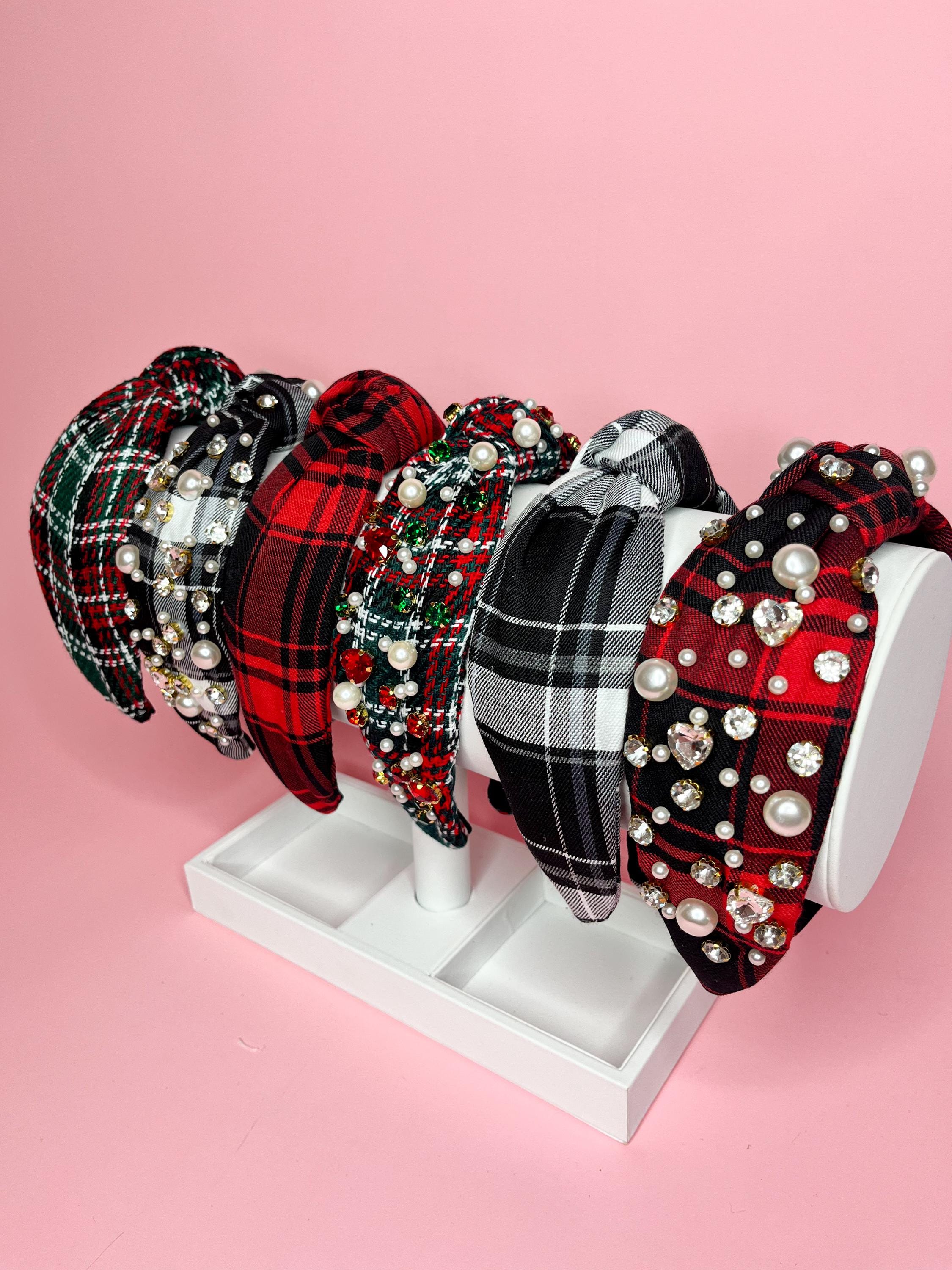 Knot Tartan Headband Pearls - Etsy