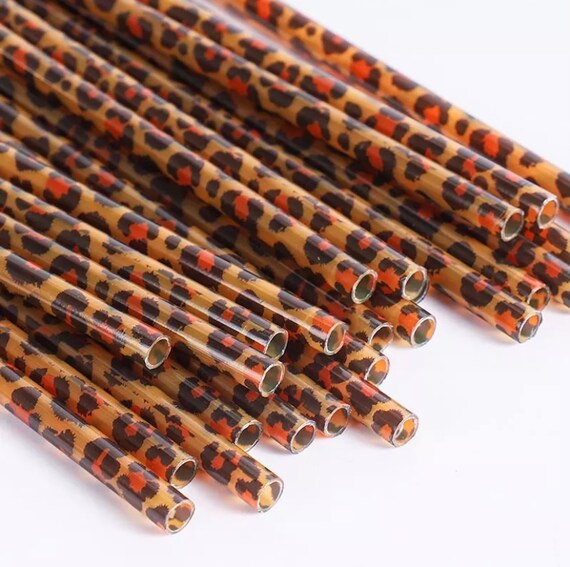 Christmas Leopard Straw, Cheetah Straw, Bulk Straws, Christmas Straws, Reusable  Straws, Plastic Straws, Leopard Straws, Party Straws 