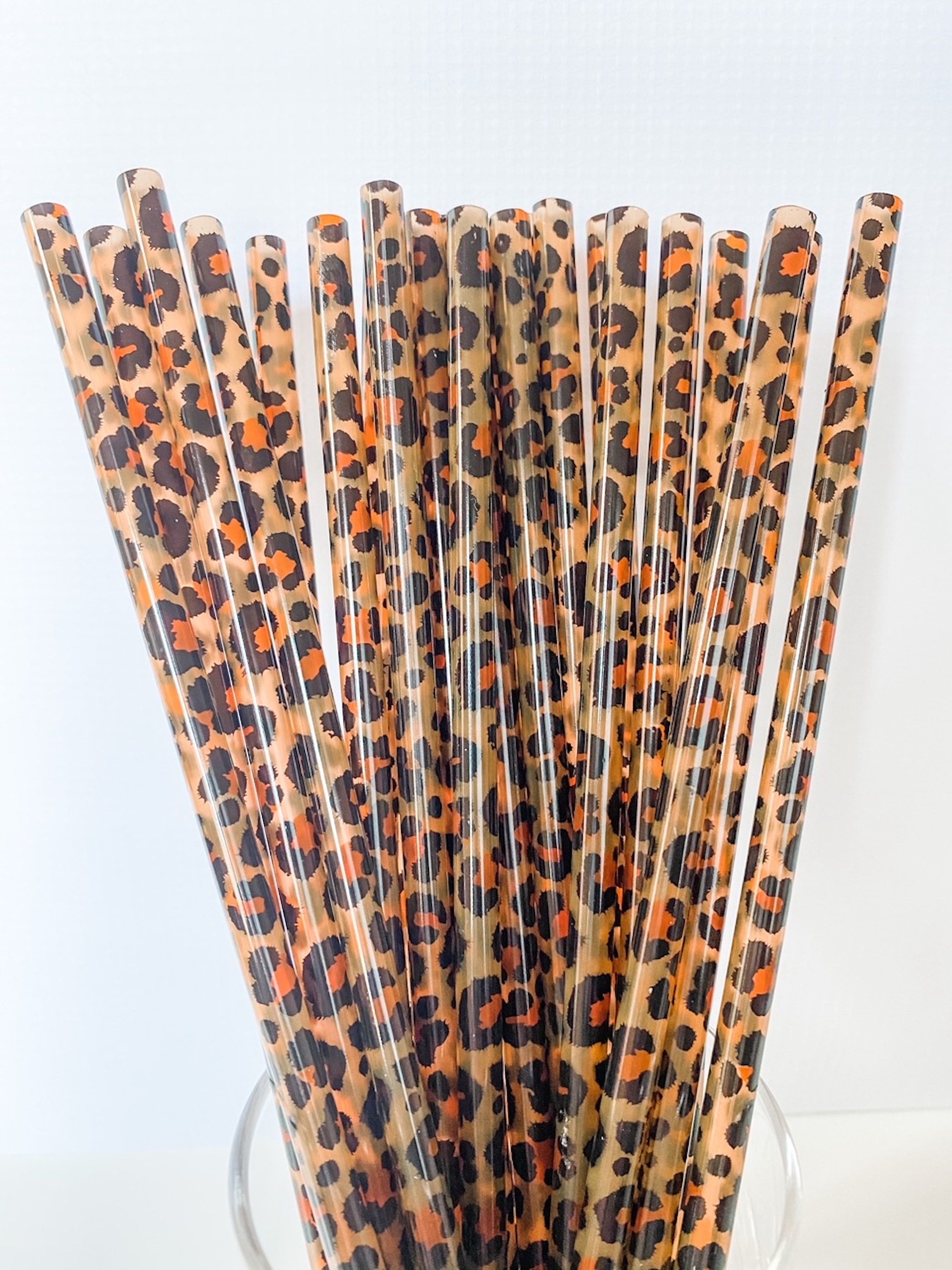 Christmas Leopard Straw, Cheetah Straw, Bulk Straws, Christmas Straws, Reusable  Straws, Plastic Straws, Leopard Straws, Party Straws 