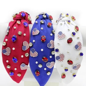 USA Headbands, America Headbands, 4th of July Headbands, Memorial Day Headbands, Army Wife Headbands, Heart Headband, Patriotic Headband