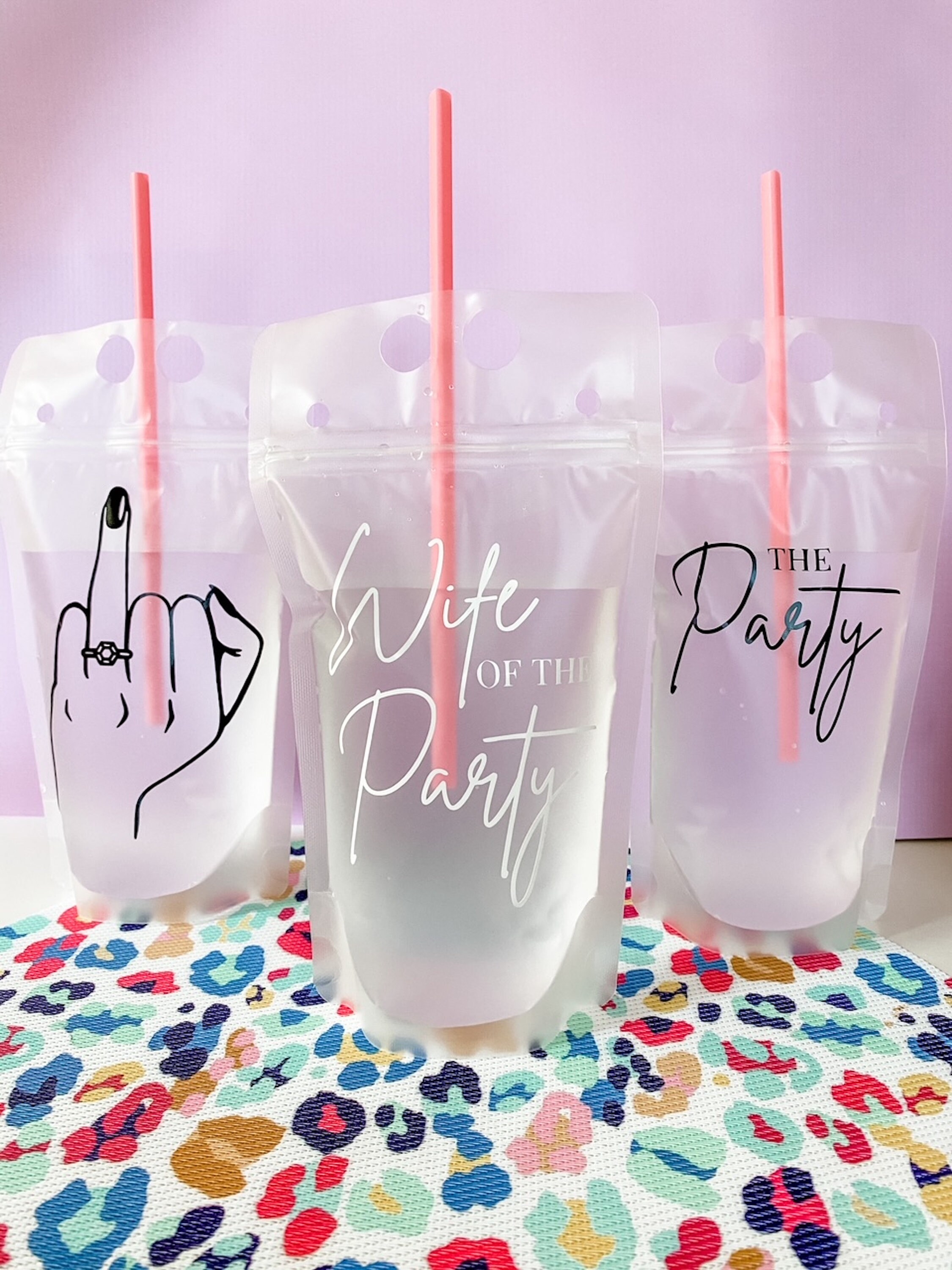 Wife Of The Party - The Party - Ring Finger - Bride Drink Pouches - B…
