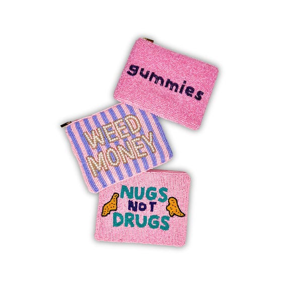 Handmade Beaded Coin Pouch - Weed Money Botox Money Gummies Nugs