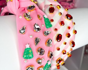 LIMITED EDITION Pinkmas Headbands, Pink Christmas Headband, Holiday Headband, Winter Headband, Candy Cane Headband, Christmas Tree Headband