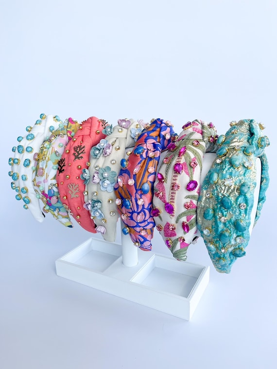 Intricate Floral Embellished Headbands Amazon.com : CEALXHENY Bead Embroidered Headbands for Women  main image 4