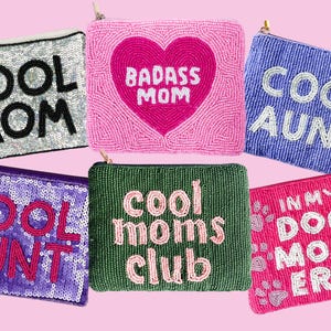 XL Handmade Beaded Coin Pouch, Bead Coin Purse, Funny Coin Purse, Cool Mom Gift, Botox Money, Mother&#39;s Day Gift, Cool Aunt, Cool Moms Club