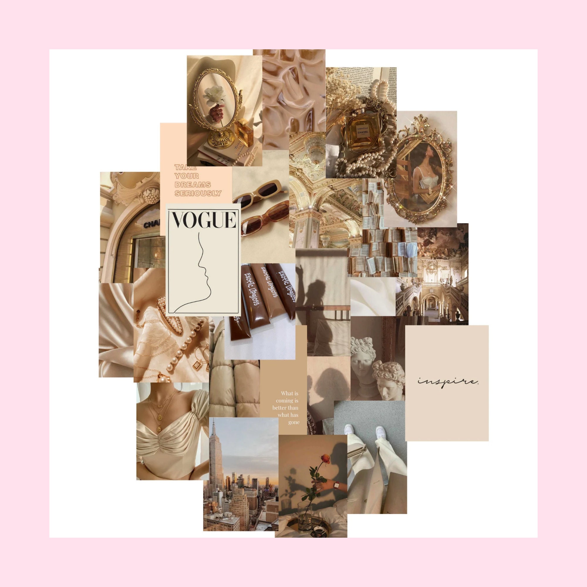 Beige Aesthetic Collage Print Pack Wall Collage Kit 4x6 - Etsy
