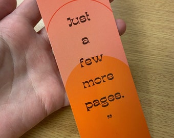 Orange Sorbet Aesthetic Bookmark | Just One More Page Bookmark
