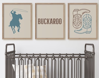 SET OF 3 - Cowboy Nursery Print, Western Boy Room Decor,  Cowboy Boots Print, Western Prints, Baby Room, Western Nursery Prints, Cowboy Room