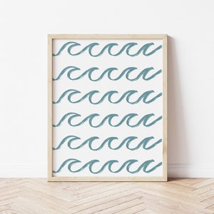 Waves Printable Sign, Ocean Decor, Hand-drawn Waves Sign, Nursery Printables, Beach Nursery Sign, Ocean Nursery, Baby Room Decor