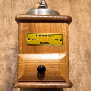 HAHA MOKKA Mid Century Kaffeemühle Handkaffemühle Gereinigt und voll funktionsfähig Deko Selten Bild 6