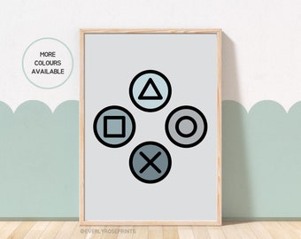 Controller Buttons, Gamer Prints, Gaming Decor, Boys Decor, Girls Decor, Gaming Prints, Kids Gaming Theme, Gamer Girl, Wall Art, Teen Room