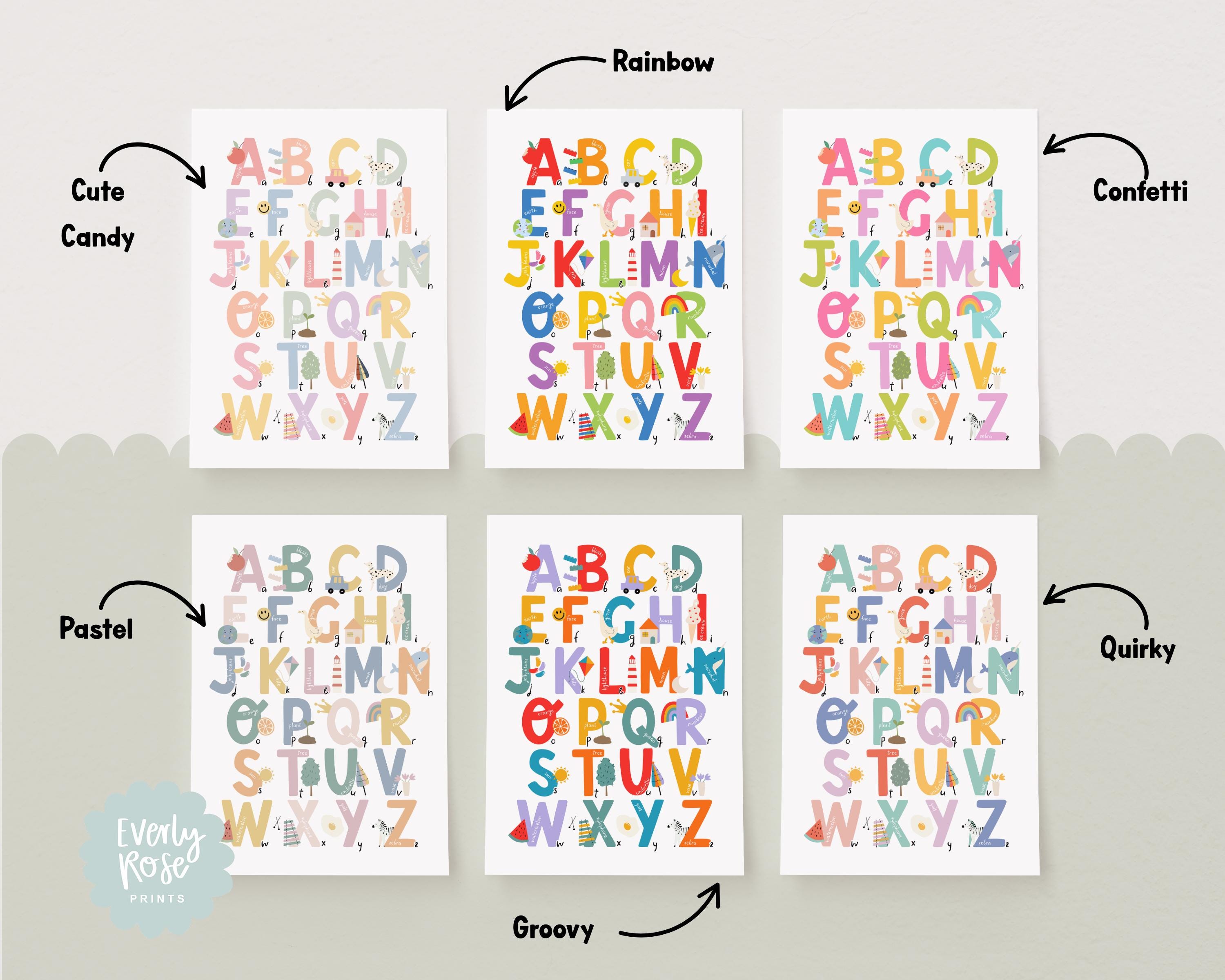 Set of 2 3 4 6, Learning, Education Prints, Children's Bedroom Nursery ...