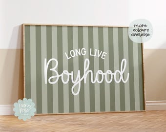 Long Live Boyhood, Custom Colours, Cool Kids, Check Pattern,  Boys Prints, Girls Prints, Kids Bedroom, Retro Scandi Style, Cool Kid Print