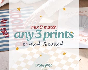 Set of 3, Any 3 Prints, Please Read Description
