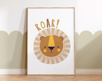 STAY WILD . Wild Lion, Safari Prints, Animal Print, Nursery Print, Kids Bedroom, Safari Jungle Style, Scandi Lion, Safari Bedroom Prints