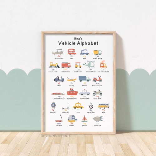 Transport Prints Vehicle Wall Art Car Print Nursery Prints Etsy UK