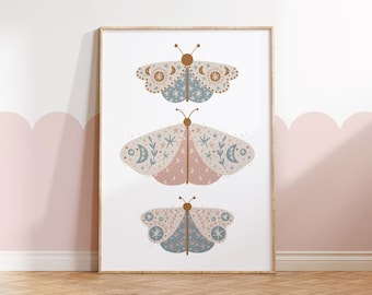 Butterfly Print | Butterflies | Boho Prints | Girls decor | Unicorn Magic Set of 3 | Nursery Decor