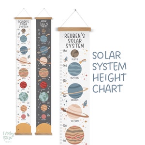 Personalised, Children's Height Chart, Growth Chart, Space Nursery, Kids Decor, Solar System, Space Decor, Space Height Chart